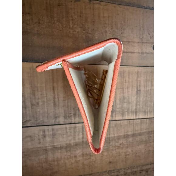 Prada Key Holder Wallet Women's Orange Saffiano Leather Made Italy Gold Hardware - Picture 4 of 13